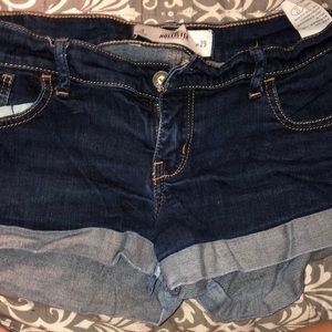 Hollister Dark Wash Cuffed Shorts